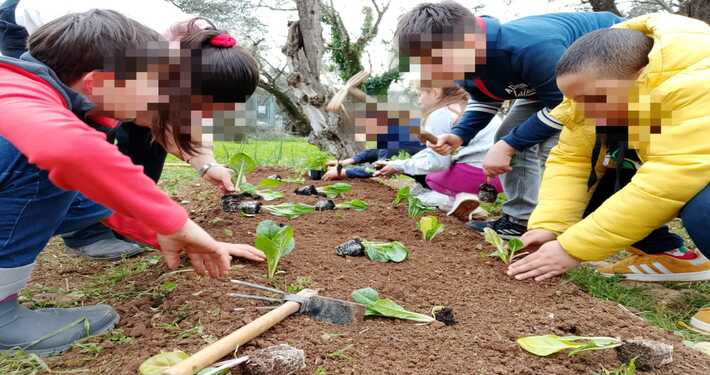 Ragazzi in un orto - InOrto